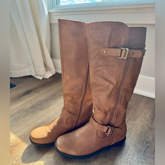 DREAM PAIRS Women's Faux Fur-Lined Knee High Winter Tall Boots - Picture 4 of 7